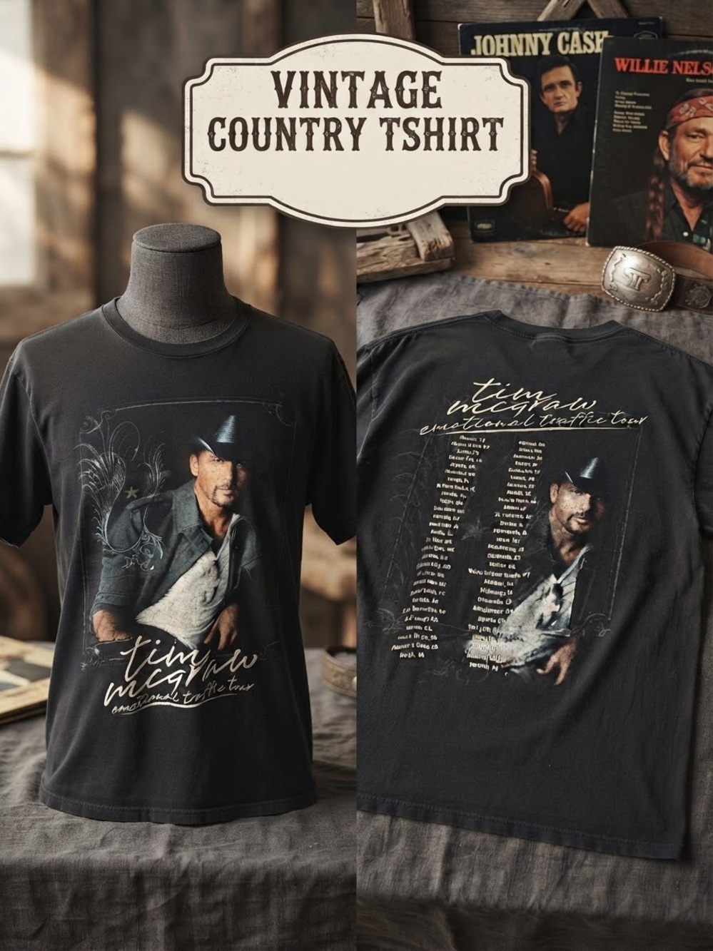 Tim McGraw "Emotional Traffic Tour" Vintage Concert Tee (Size Large)